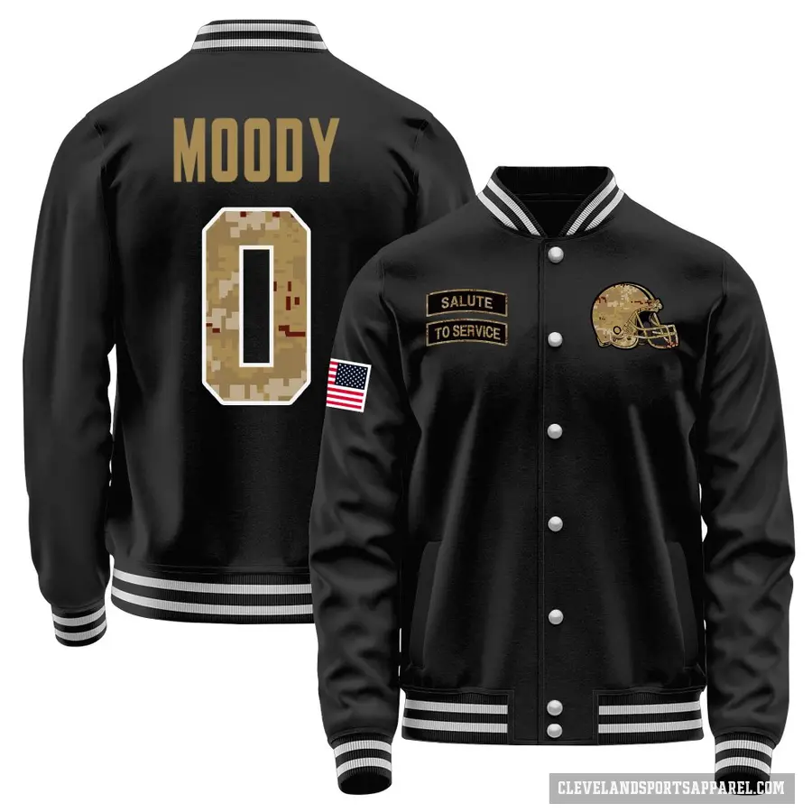 Men's ＃0 Marvin Moody Cleveland Browns Black Salute to Service Sideline Performance Jacket