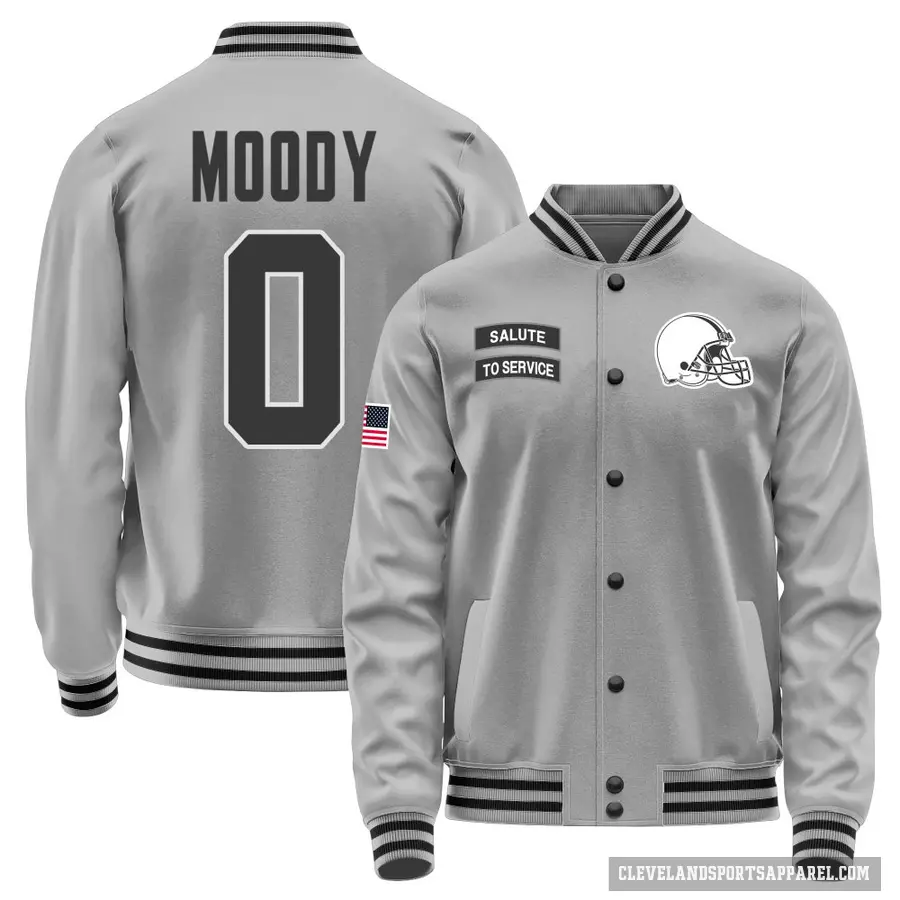 Men's ＃0 Marvin Moody Cleveland Browns Gray Salute to Service Performance Jacket