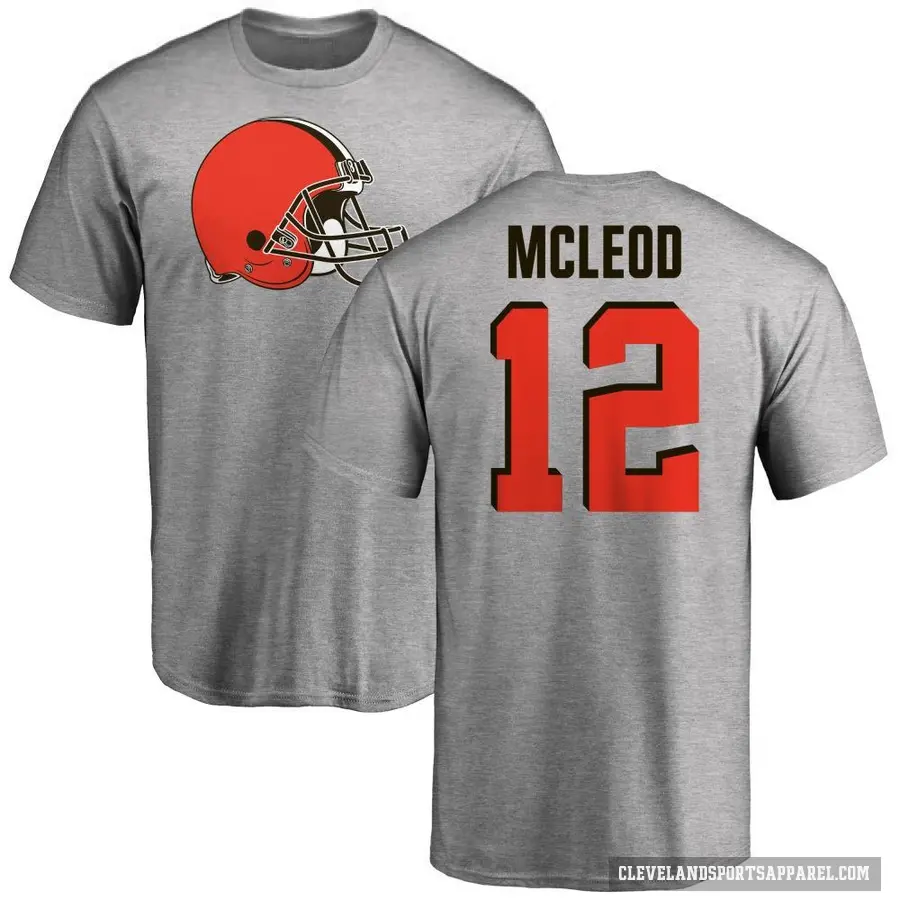 Men's ＃12 Rodney McLeod Jr. Cleveland Browns Ash Logo T-Shirt