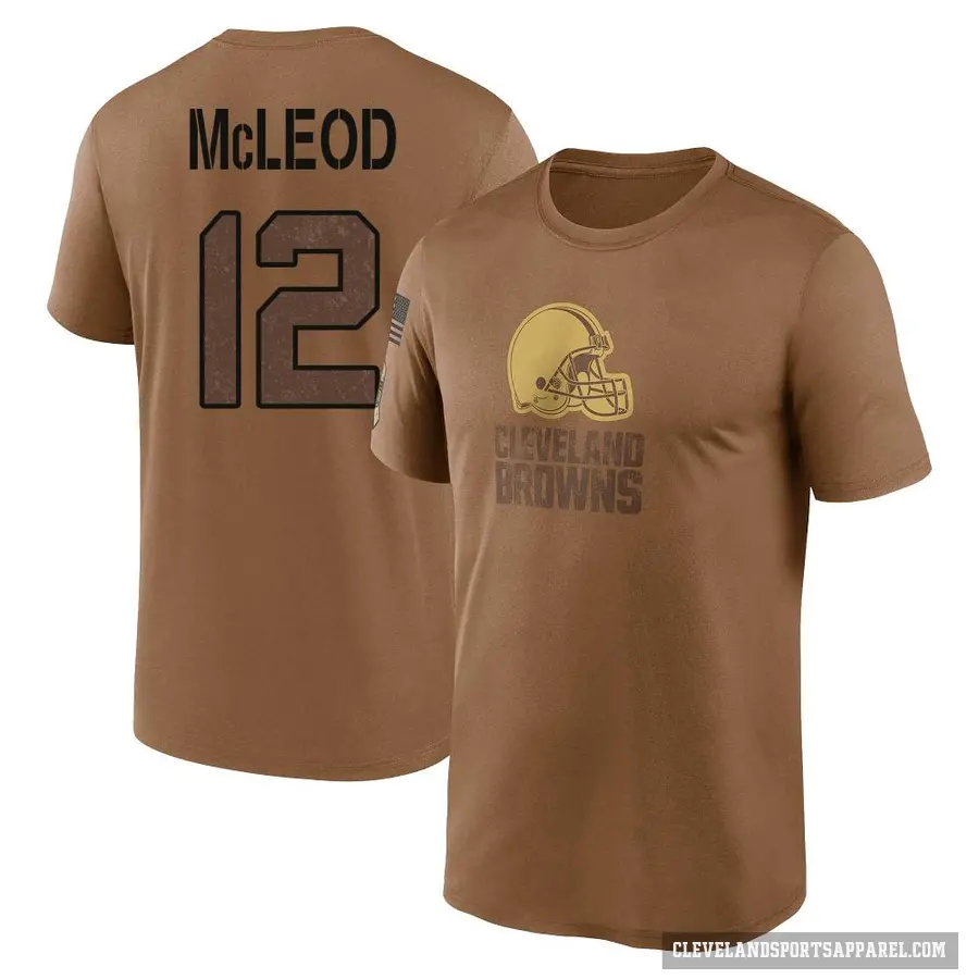 Men's ＃12 Rodney McLeod Jr. Cleveland Browns Brown 2023 Salute To Service Performance T-Shirt