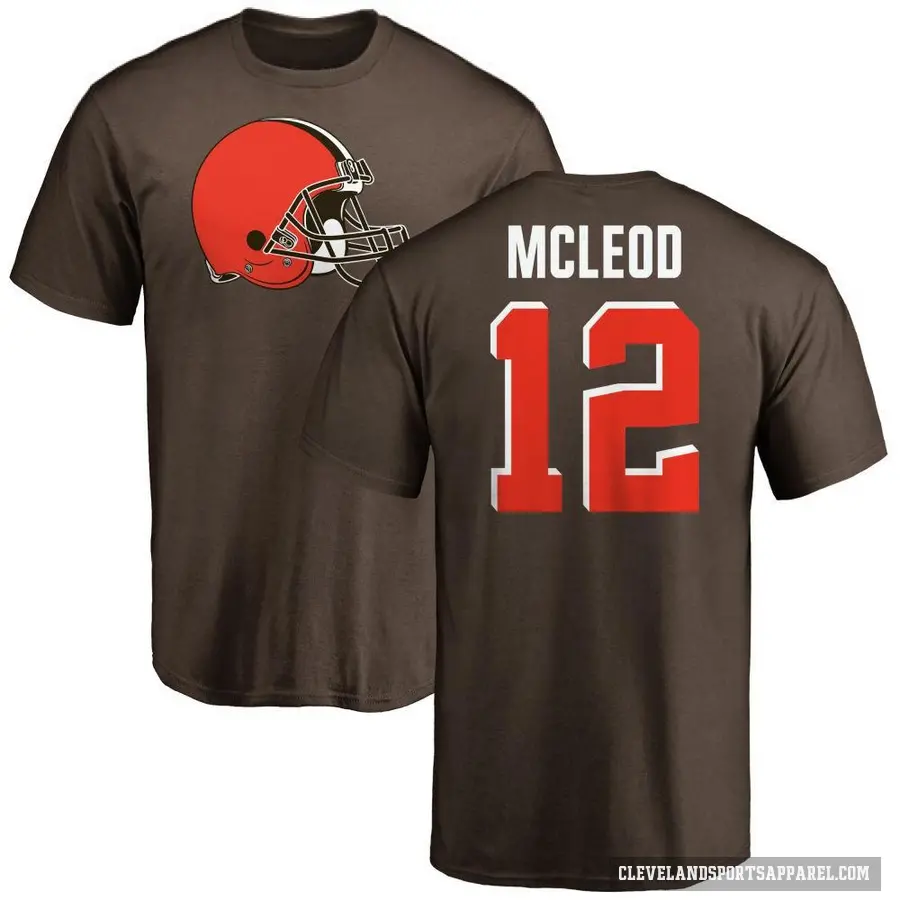 Men's ＃12 Rodney McLeod Jr. Cleveland Browns Brown Logo T-Shirt