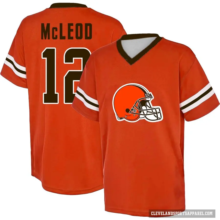 Men's ＃12 Rodney McLeod Jr. Cleveland Browns Orange Game Day V-Neck T-Shirt