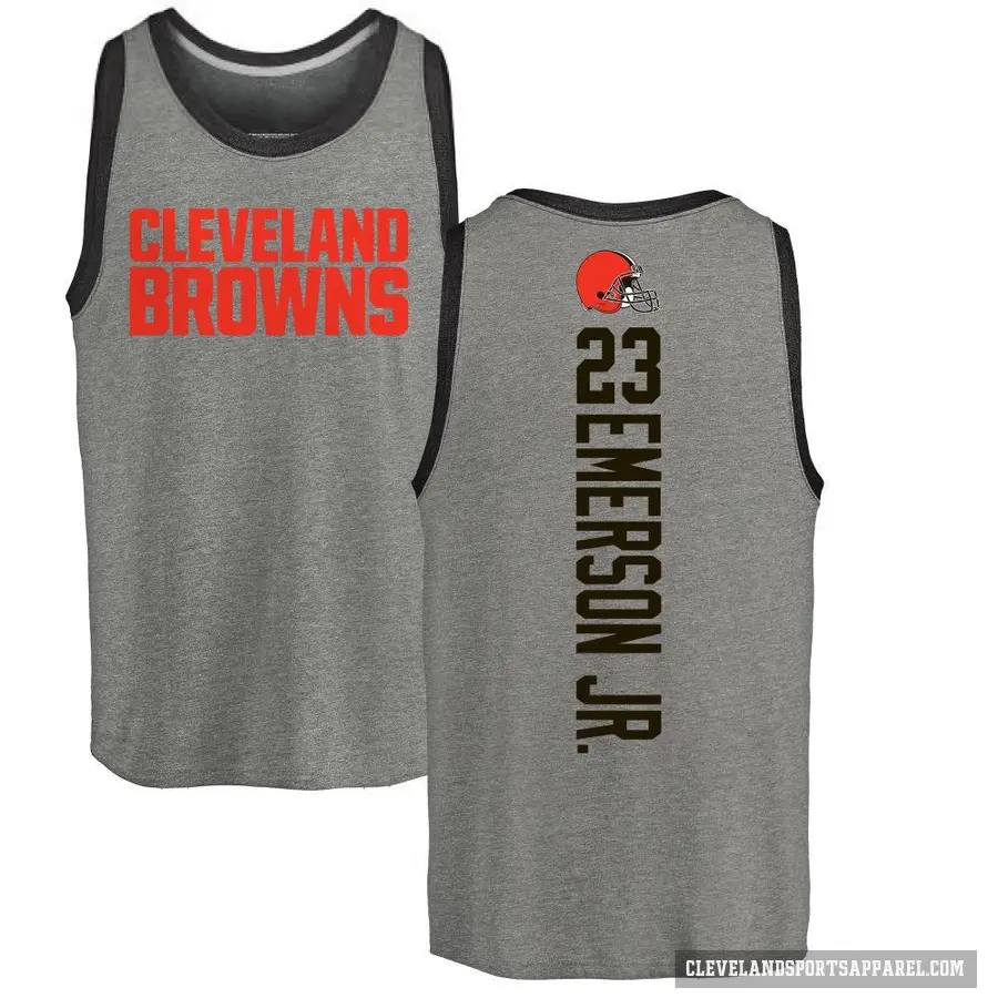 Men's ＃23 Martin Emerson Jr. Cleveland Browns Ash Backer Tank Top