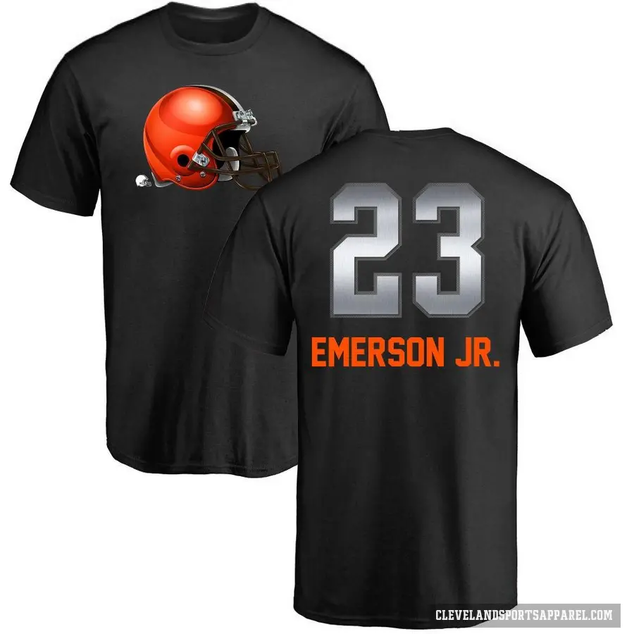 Men's ＃23 Martin Emerson Jr. Cleveland Browns Black Midnight Mascot T-Shirt