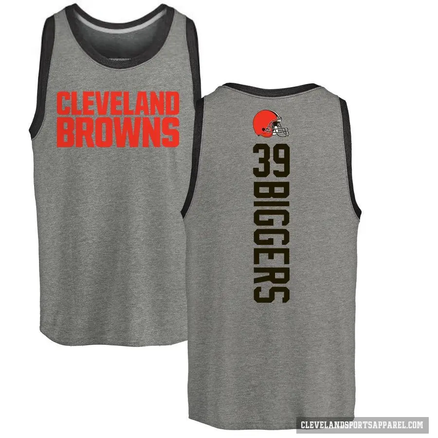 Men's ＃39 Caleb Biggers Cleveland Browns Ash Backer Tank Top