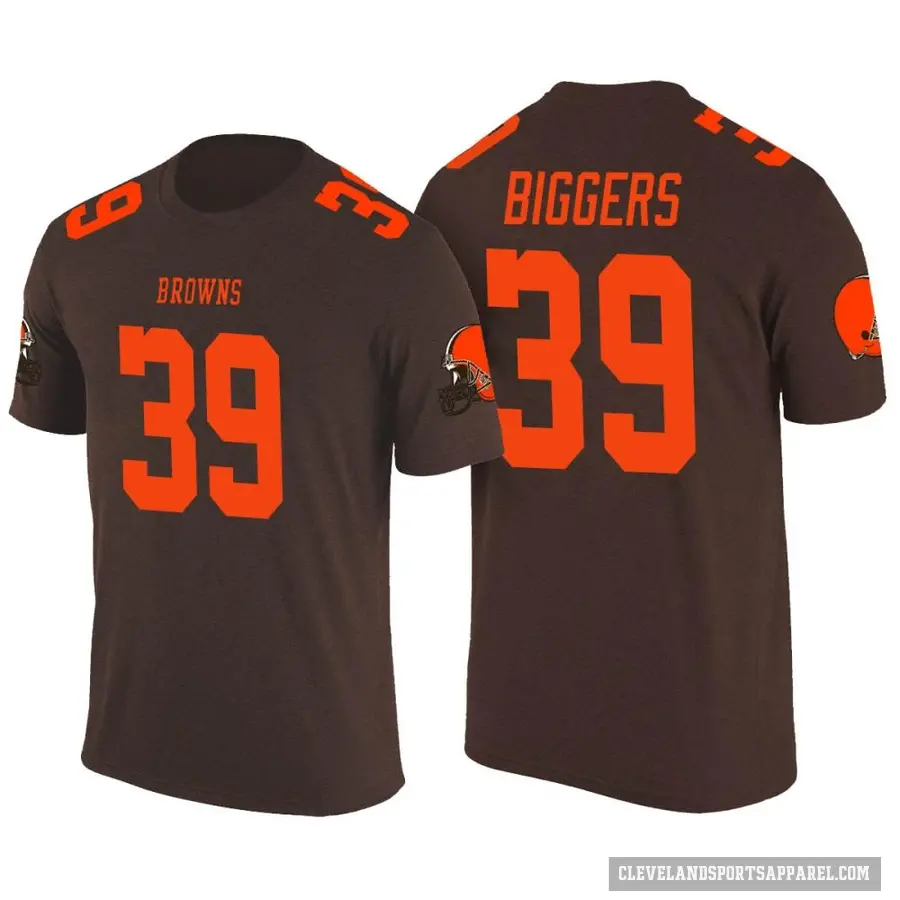 Men's ＃39 Caleb Biggers Cleveland Browns Brown Color Rush T-Shirt