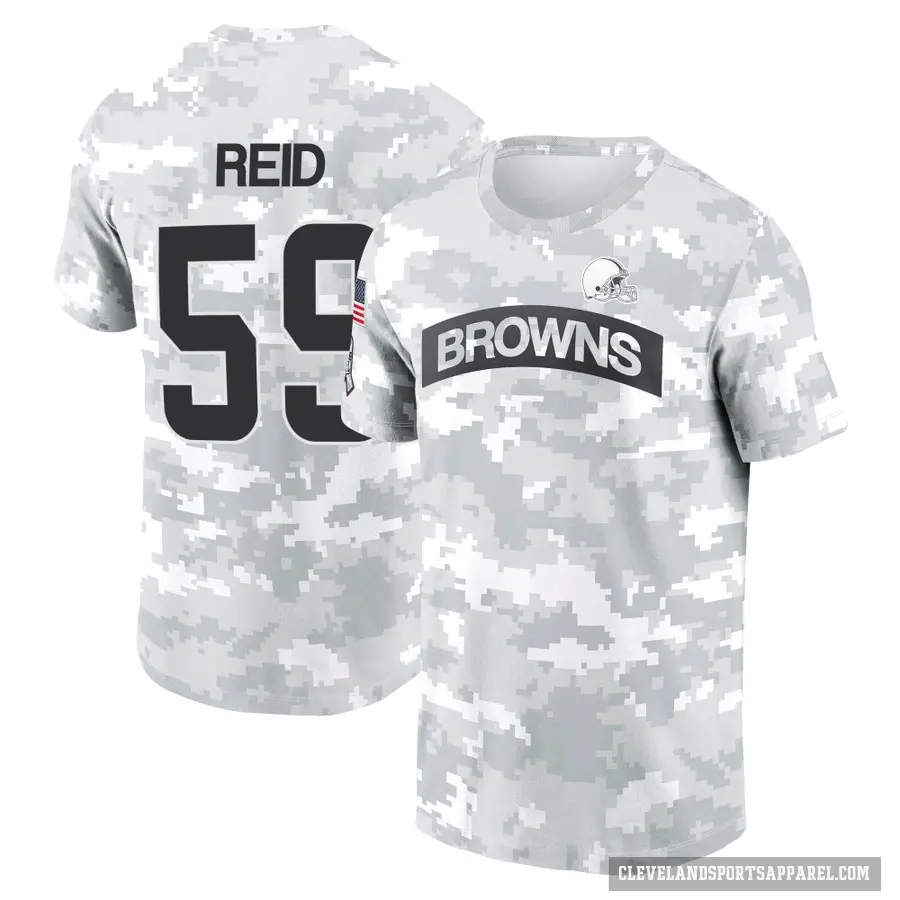 Men's ＃59 Winston Reid Cleveland Browns Camo Arctic 2024 Salute to Service Performance T-Shirt