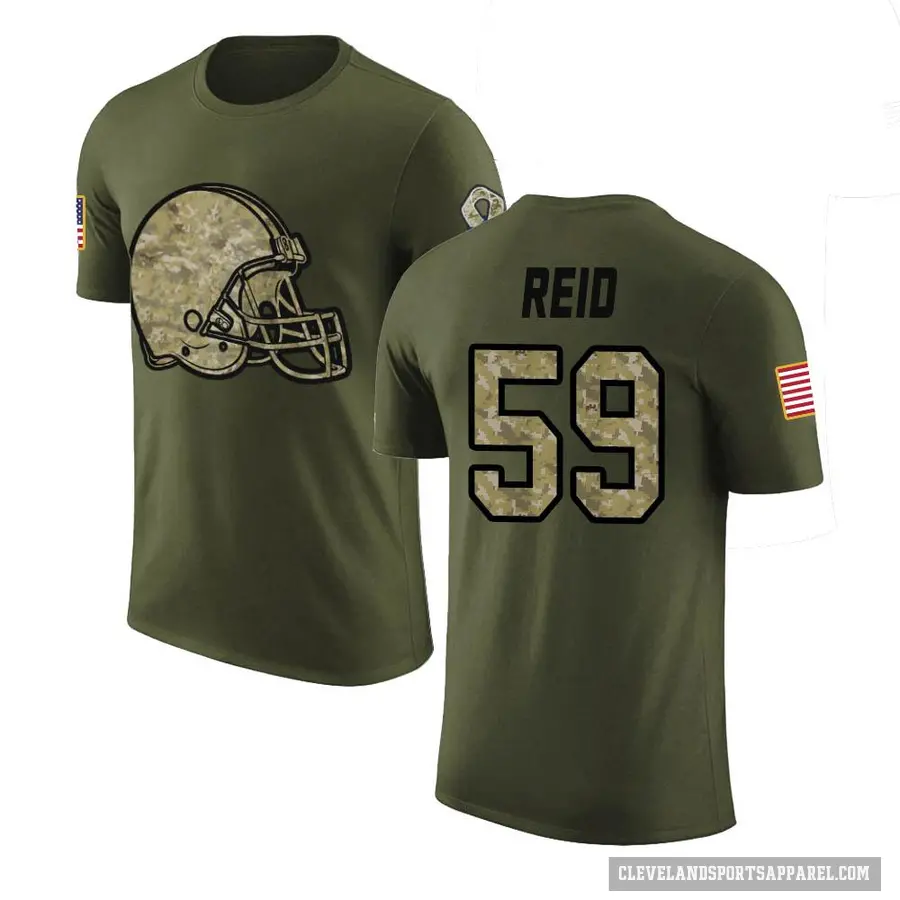 Men's ＃59 Winston Reid Cleveland Browns Olive Salute to Service T-Shirt