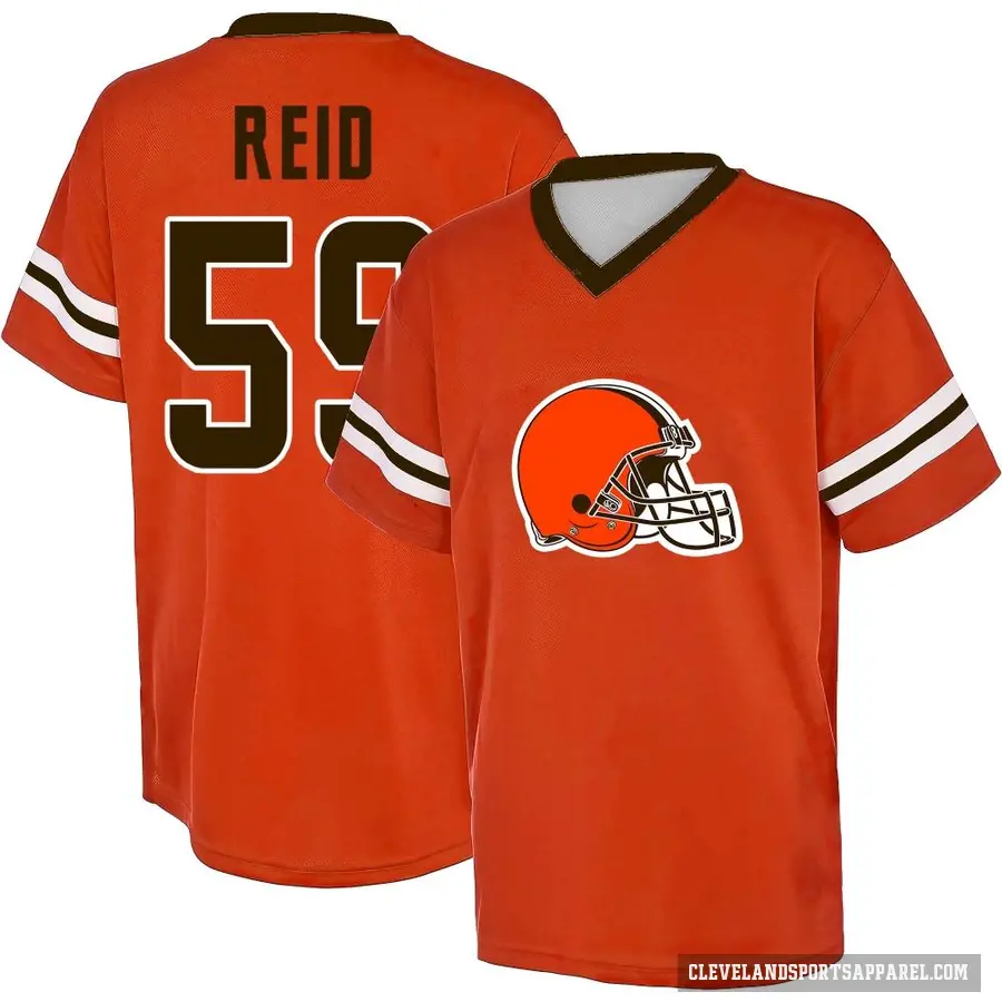 Men's ＃59 Winston Reid Cleveland Browns Orange Game Day V-Neck T-Shirt