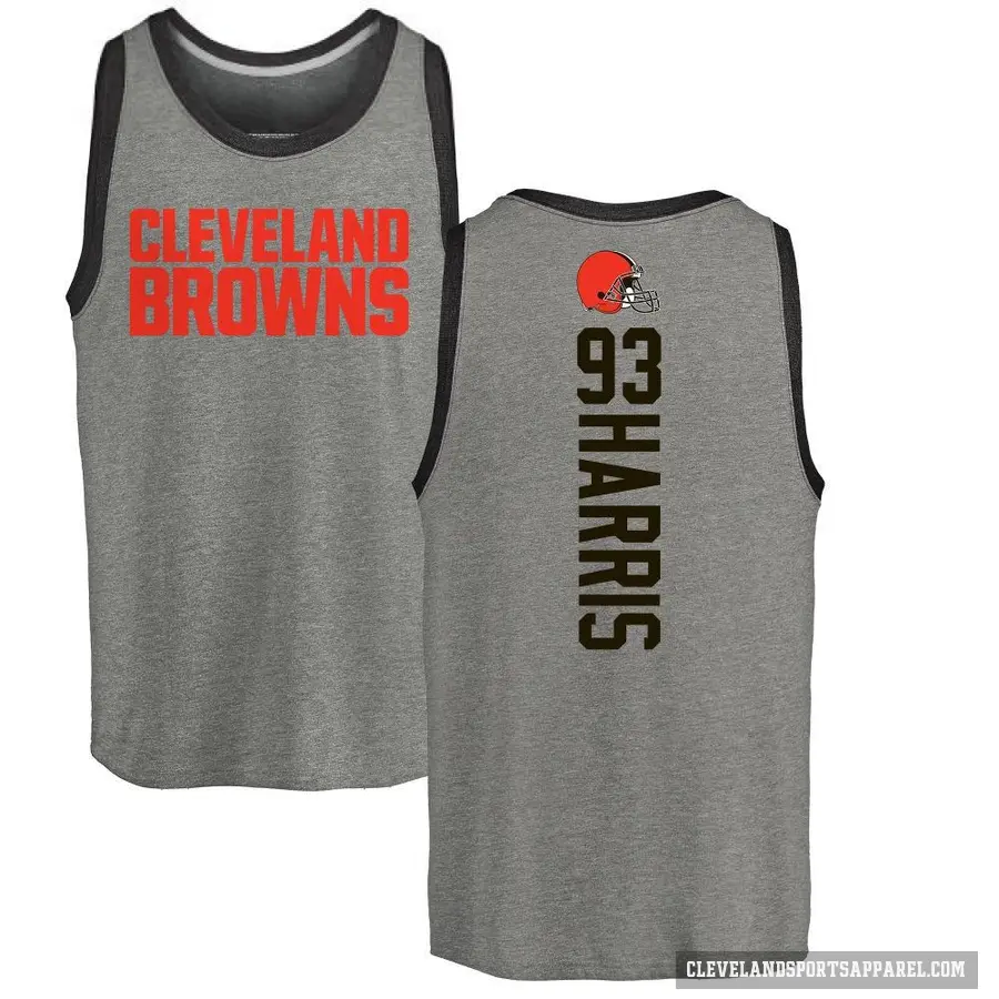 Men's ＃93 Shelby Harris Cleveland Browns Ash Backer Tank Top