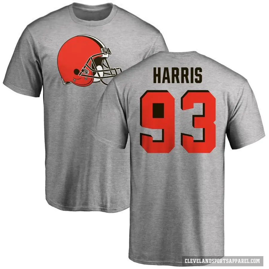 Men's ＃93 Shelby Harris Cleveland Browns Ash Logo T-Shirt