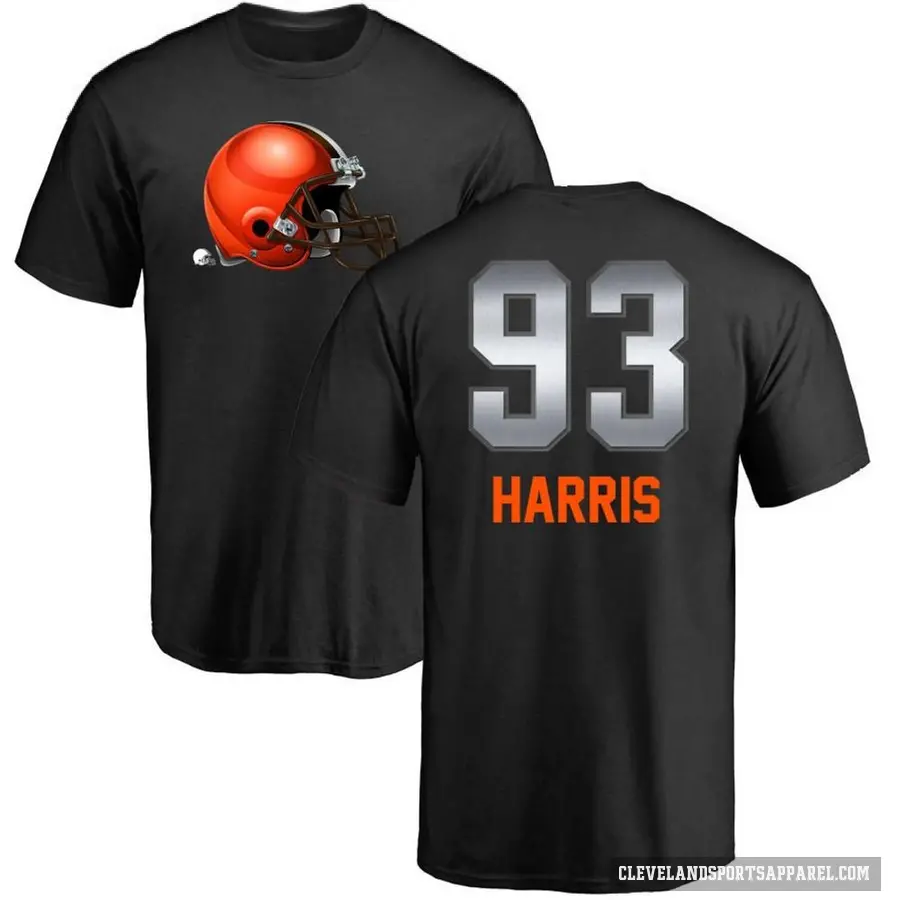 Men's ＃93 Shelby Harris Cleveland Browns Black Midnight Mascot T-Shirt