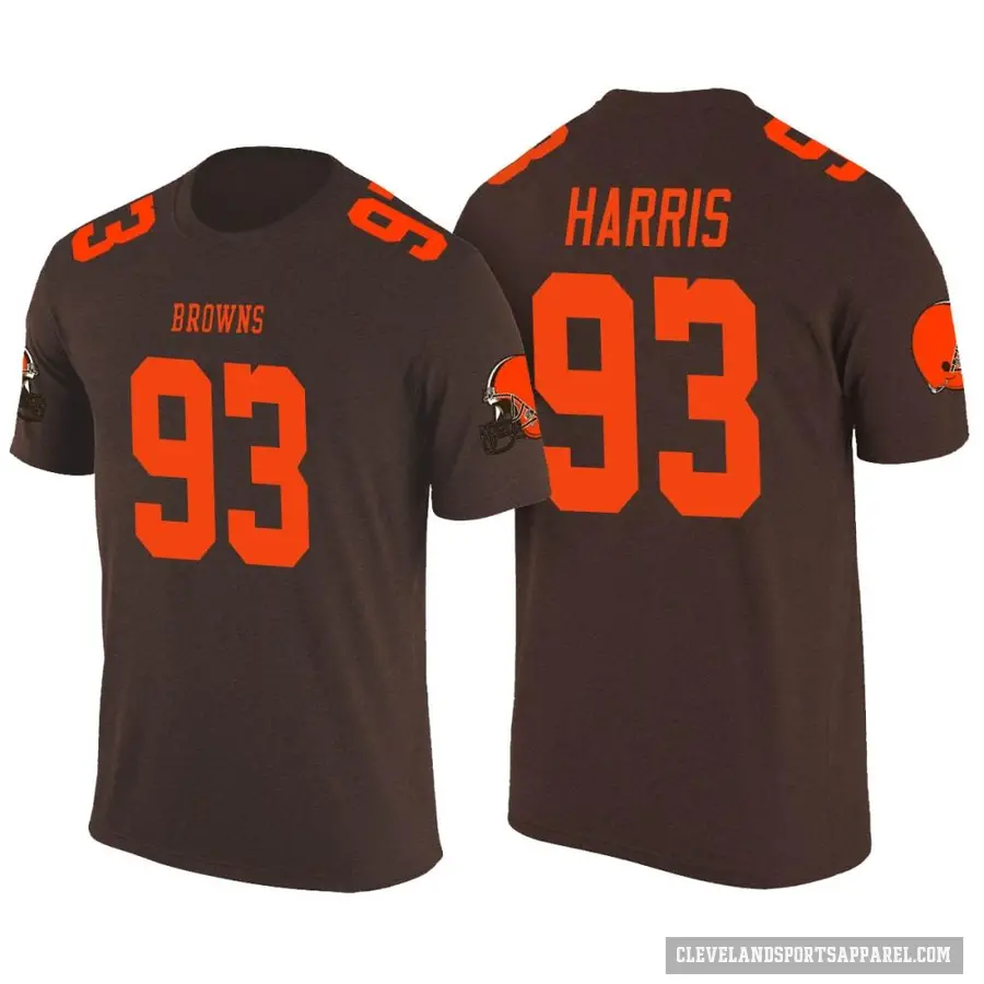 Men's ＃93 Shelby Harris Cleveland Browns Brown Color Rush T-Shirt