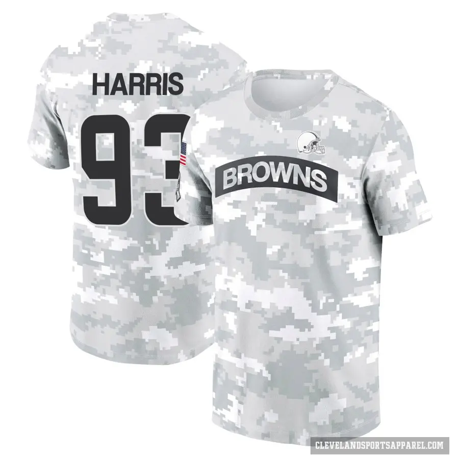 Men's ＃93 Shelby Harris Cleveland Browns Camo Arctic 2024 Salute to Service Performance T-Shirt