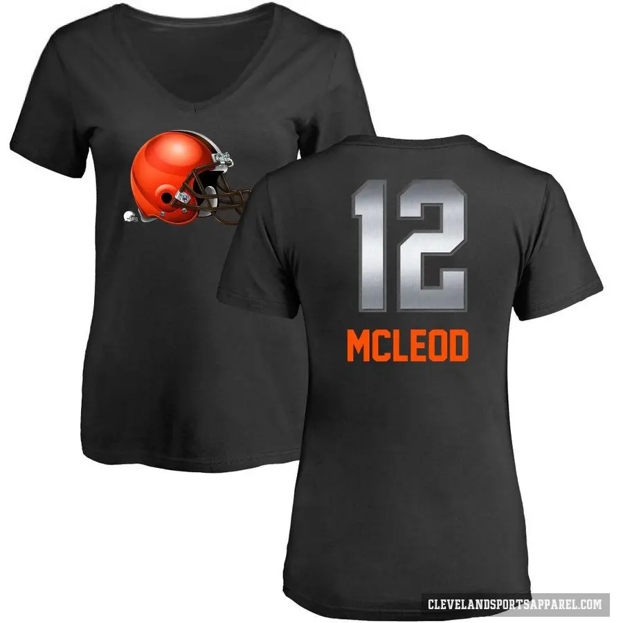 Women's ＃12 Rodney McLeod Jr. Cleveland Browns Black Midnight Mascot T-Shirt