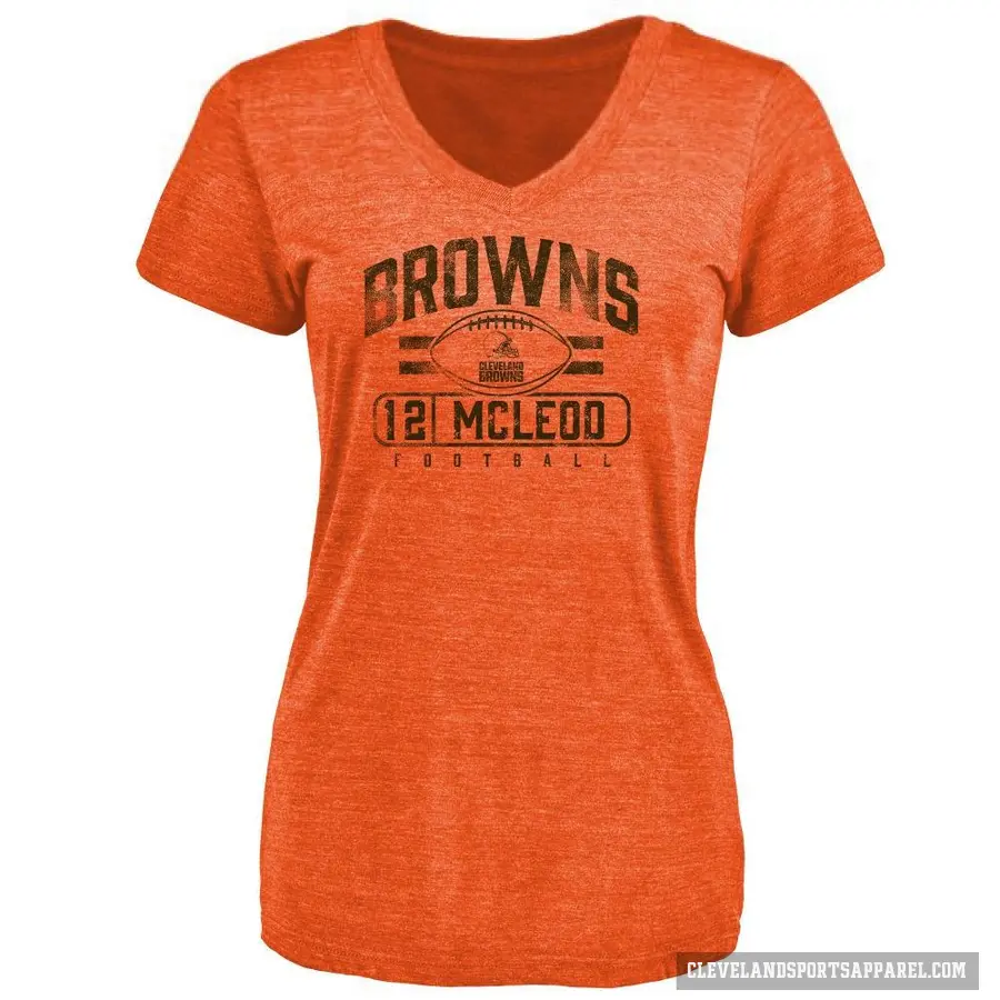 Women's ＃12 Rodney McLeod Jr. Cleveland Browns Orange Flanker T-Shirt