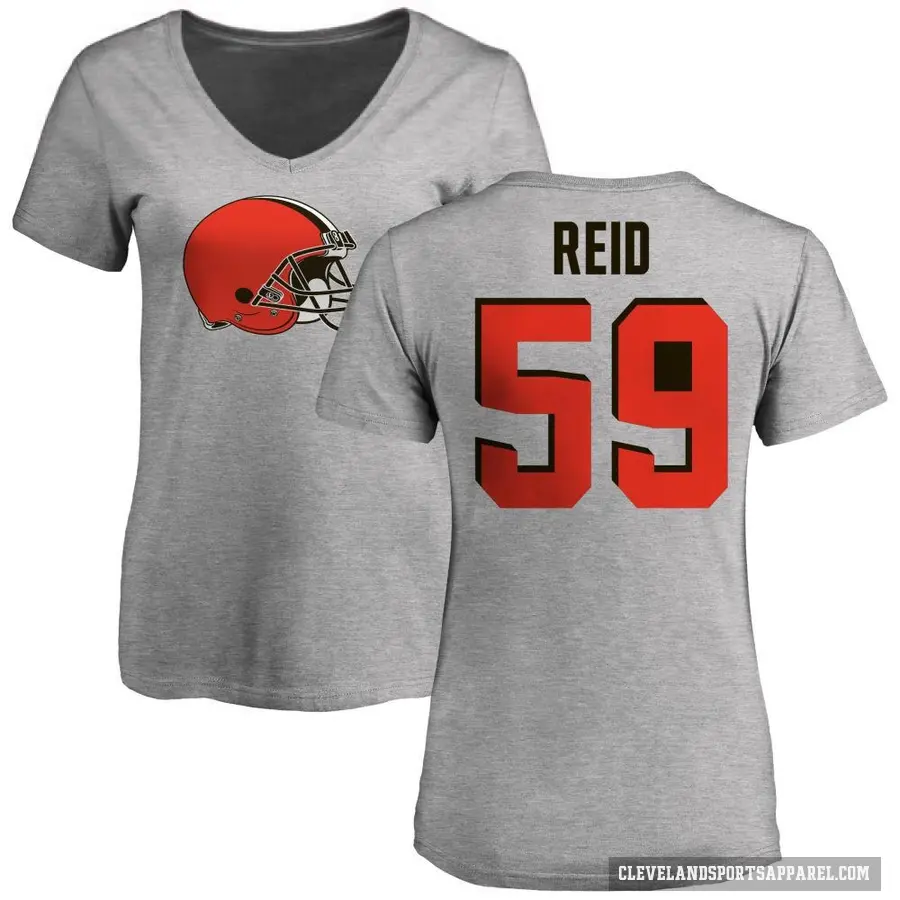 Women's ＃59 Winston Reid Cleveland Browns Ash Logo Slim Fit T-Shirt