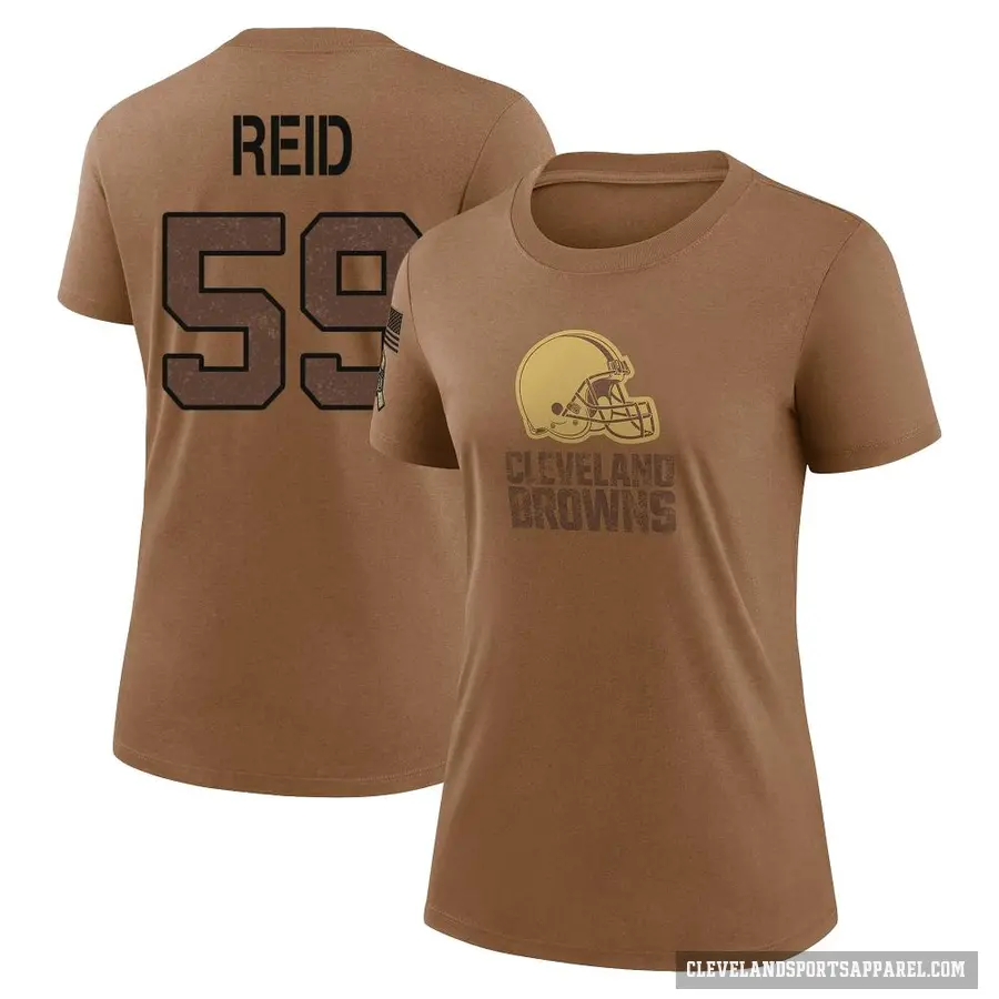 Women's ＃59 Winston Reid Cleveland Browns Brown 2023 Salute To Service Performance T-Shirt