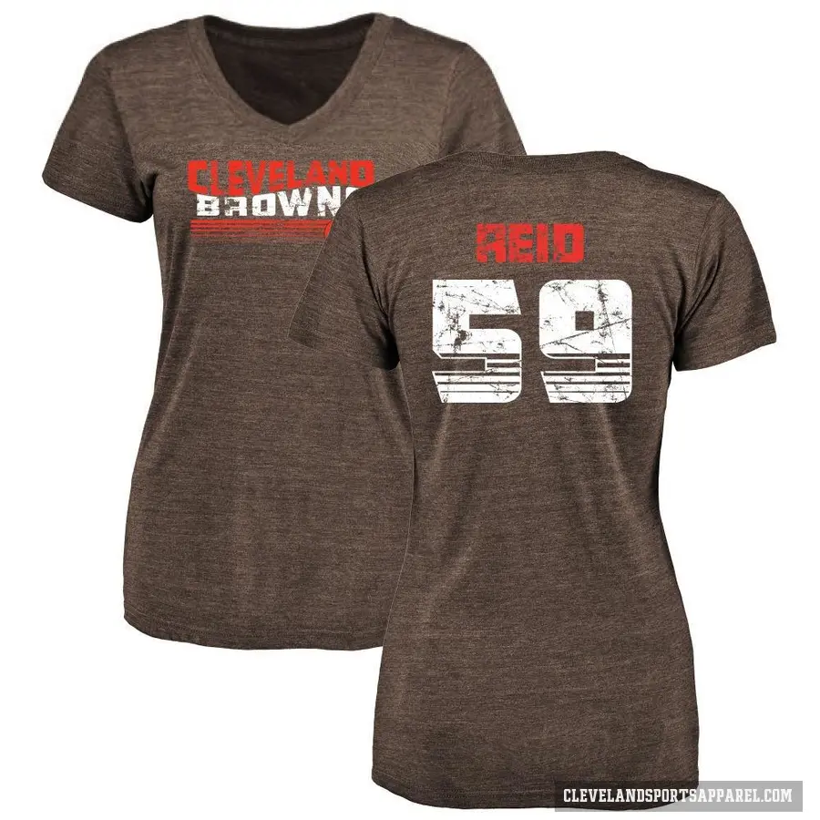 Women's ＃59 Winston Reid Cleveland Browns Brown Retro V-Neck T-Shirt