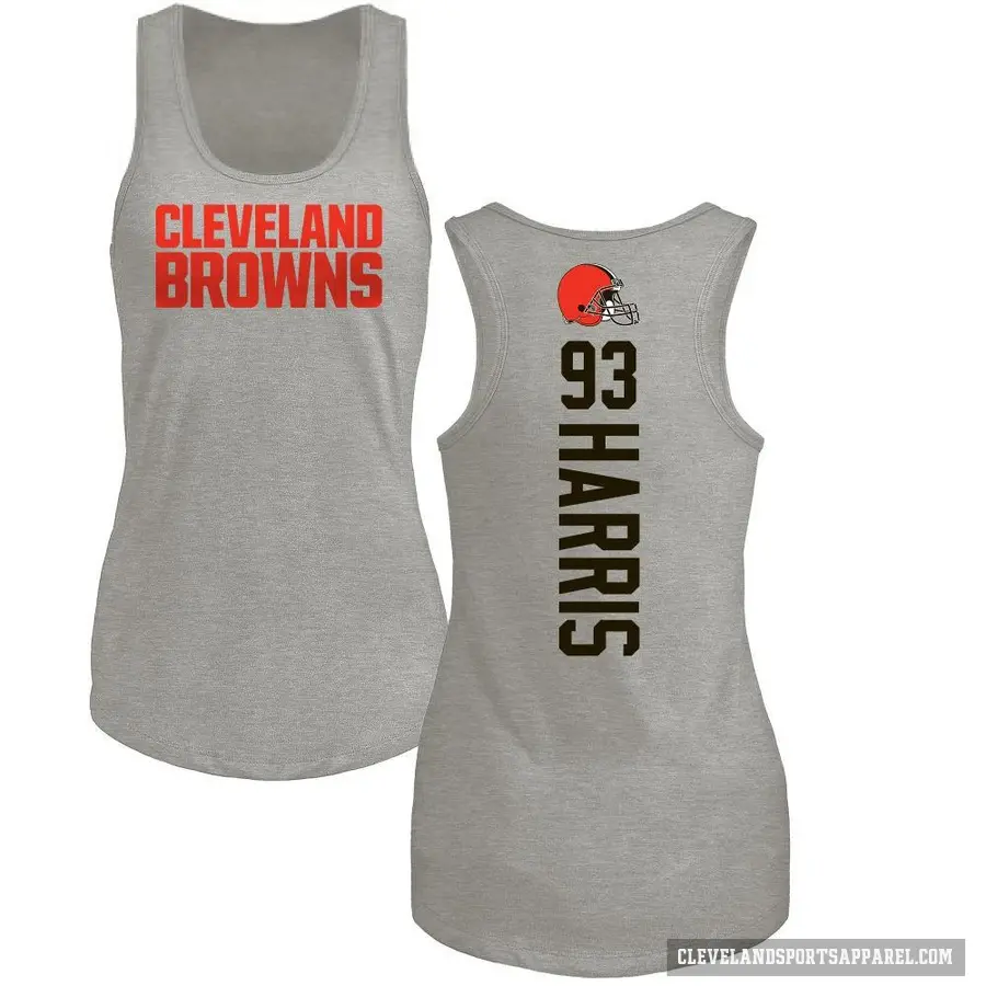 Women's ＃93 Shelby Harris Cleveland Browns Ash Backer Tank Top