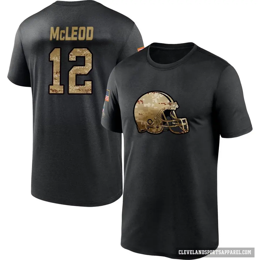 Youth ＃12 Rodney McLeod Jr. Cleveland Browns Black 2020 Salute To Service Performance T-Shirt