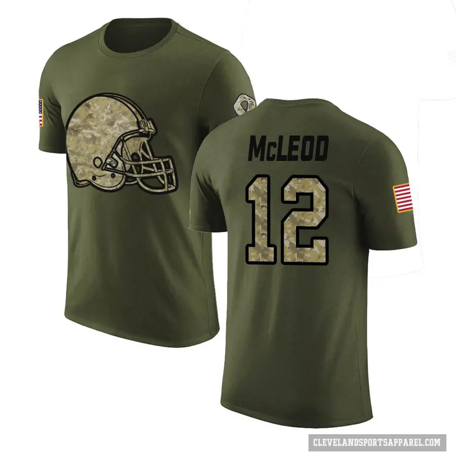 Youth ＃12 Rodney McLeod Jr. Cleveland Browns Olive Salute to Service T-Shirt